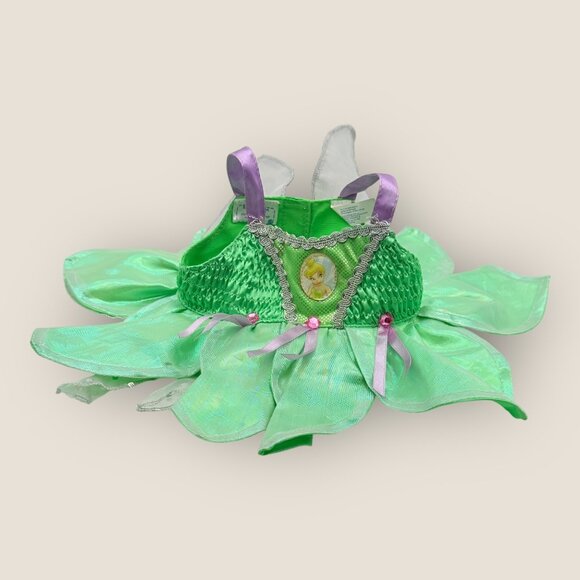 Build-A-Bear Tinker Bell Green Fairy Dress Costume Attached Wings BAB - Picture 2 of 5